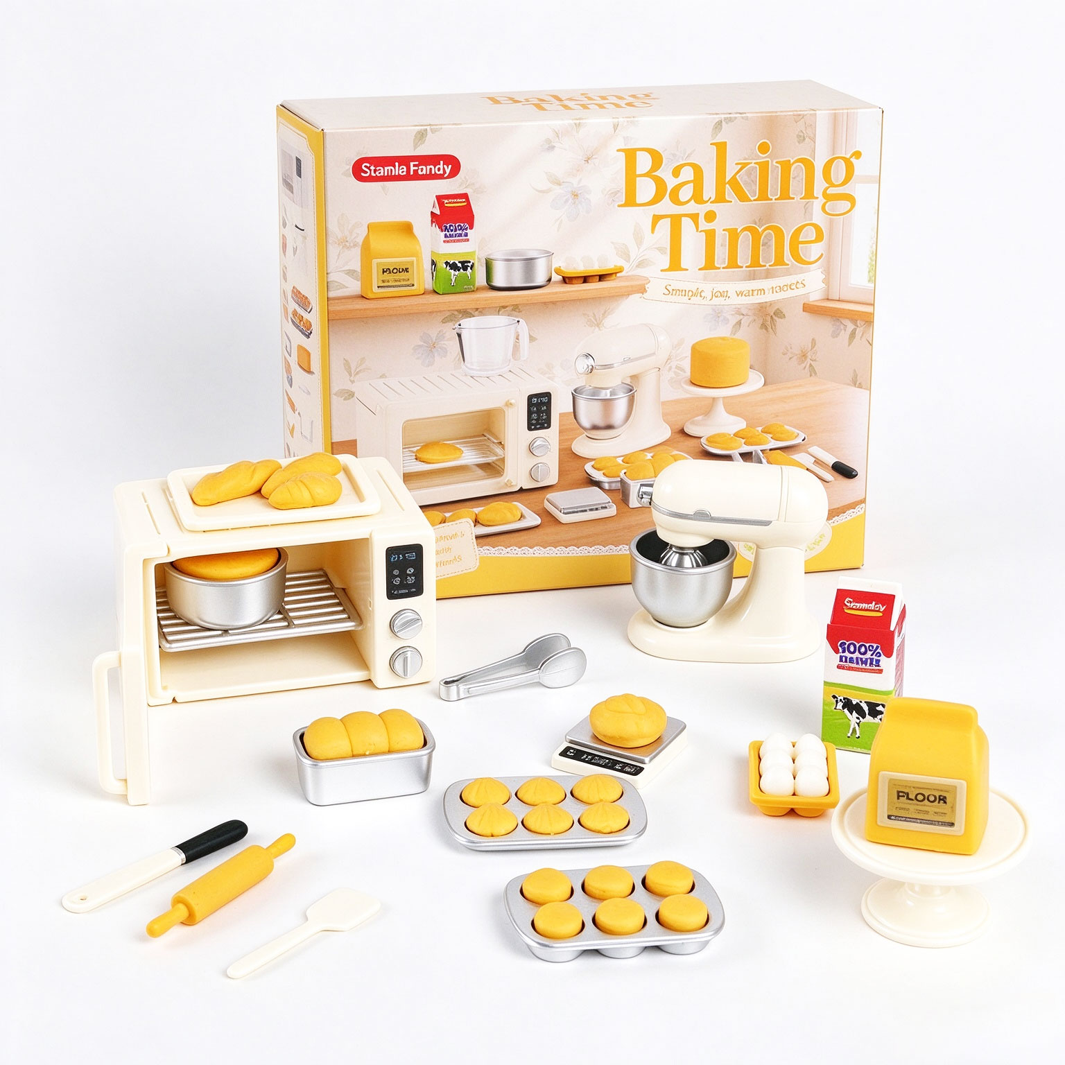 Kids Toys Kitchen Set - Mini Baking Pretend Play Set, Dollhouse