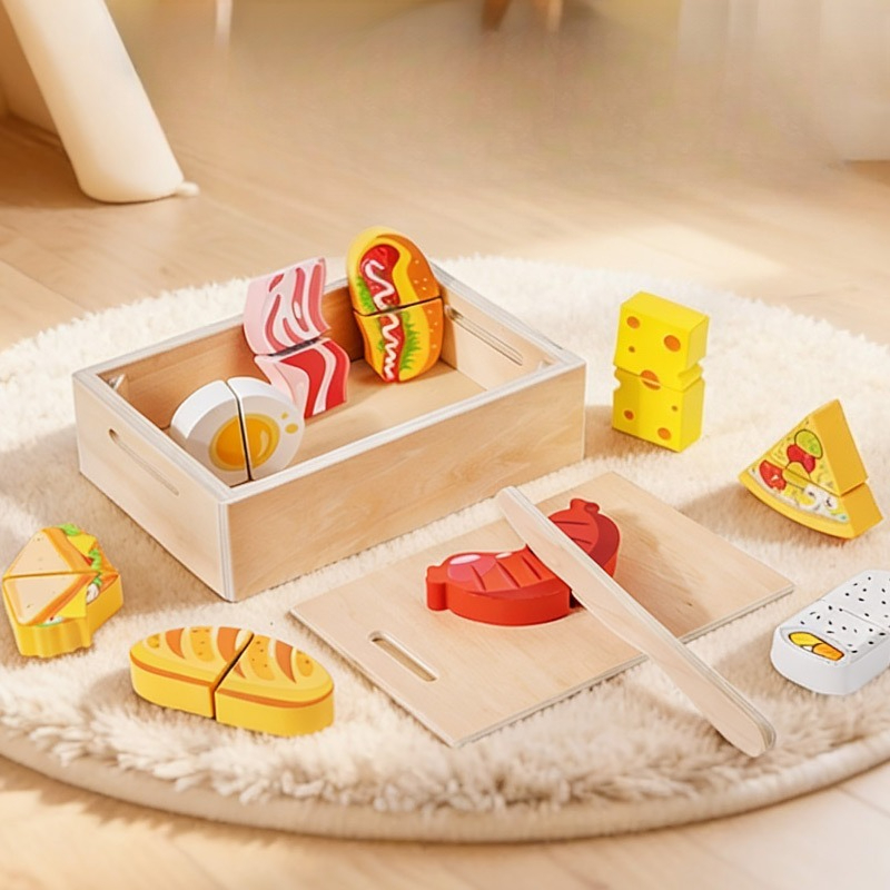 Wooden Cut and Stamp Food Simu - огляд і ціна Kids Toys Kitchen Set