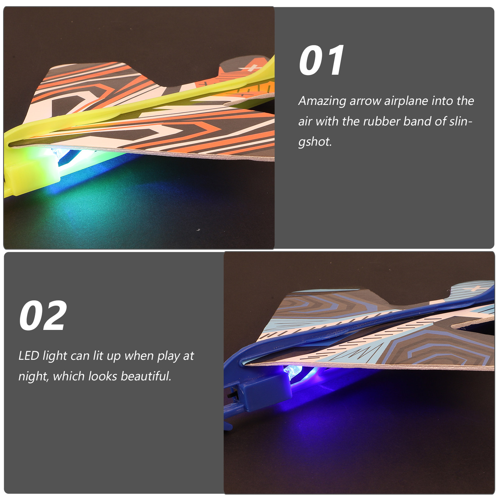 4Pcs LED Light Airplane Glider - огляд і ціна Catapult Launcher Toy